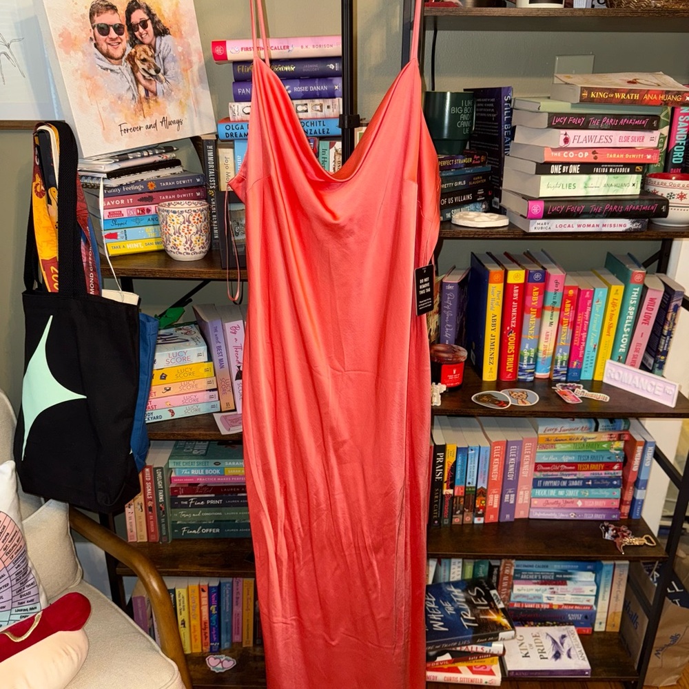 Express Vibrant Red Satin Dress